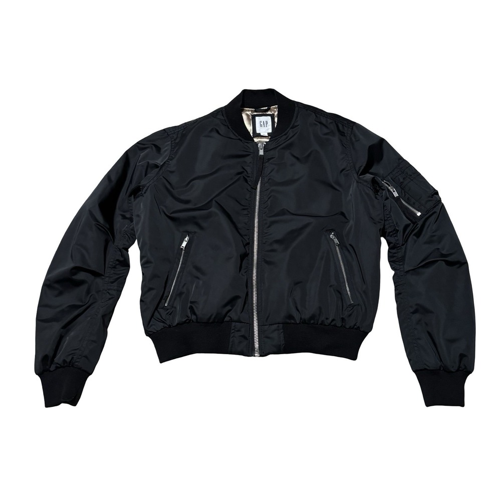 Gap Women's Bomber Jacket Full Zip Quilted Lined Flight Size Small 23x23